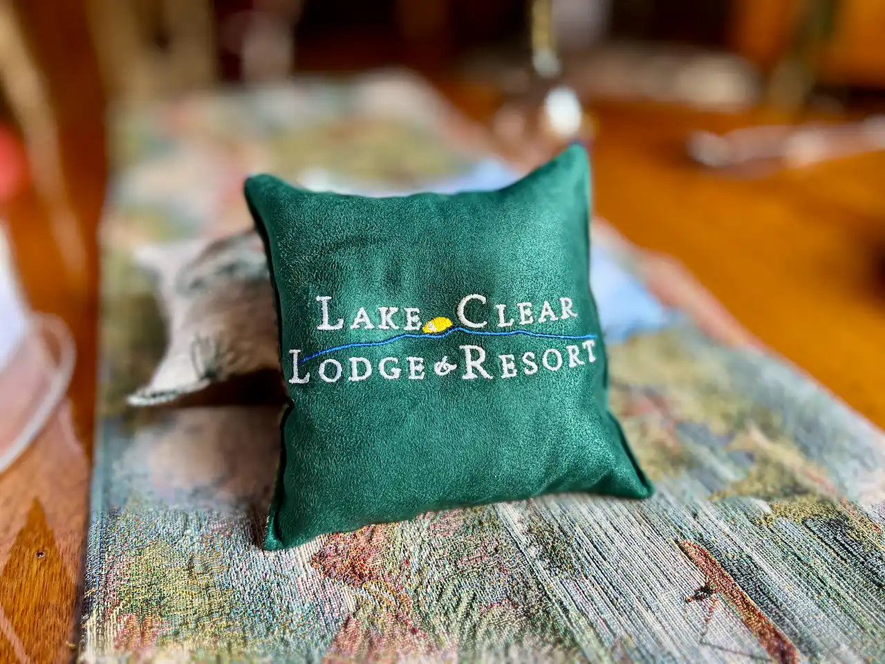 6x6 Lake Clear Lodge balsam pillow.