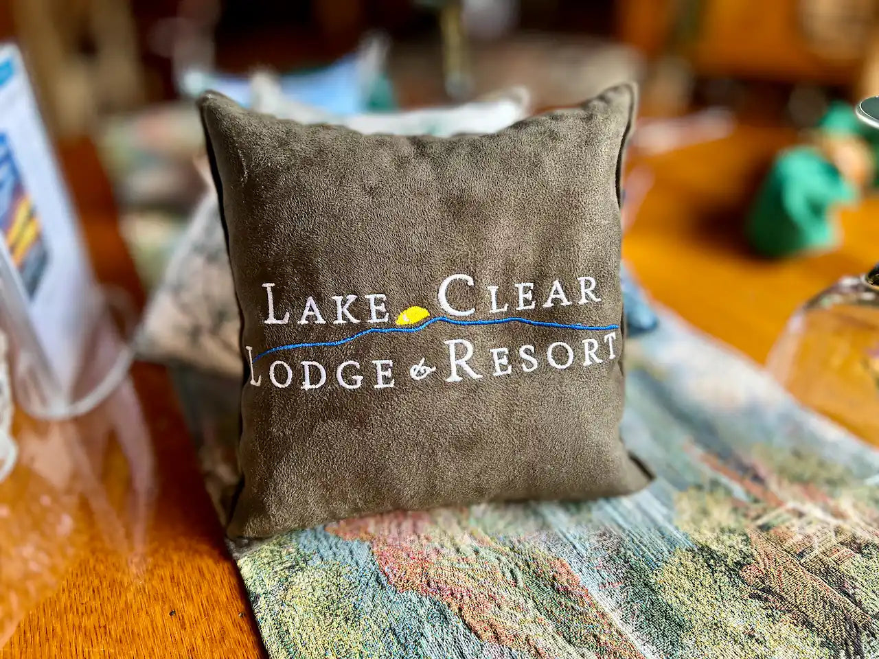 9x9 Lake Clear Lodge balsam pillow.