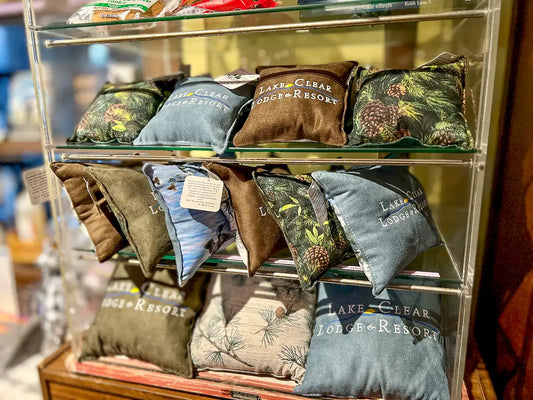 Balsam Pillow Display at the Lake Clear Lodge.